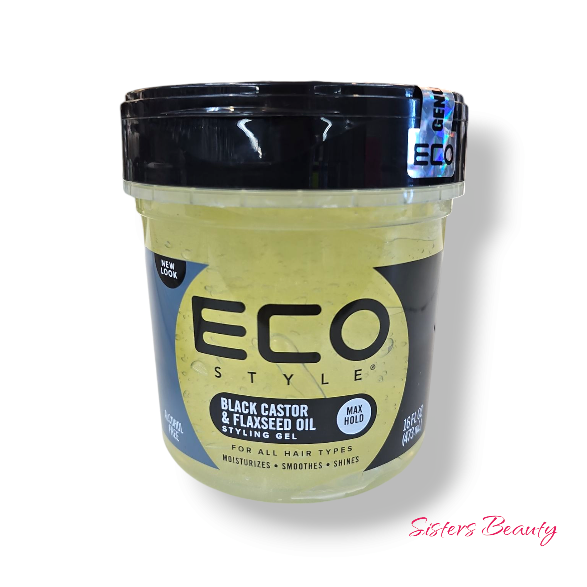 Eco Style Black Castor & Flaxseed Oil Styling Gel 16oz – Super