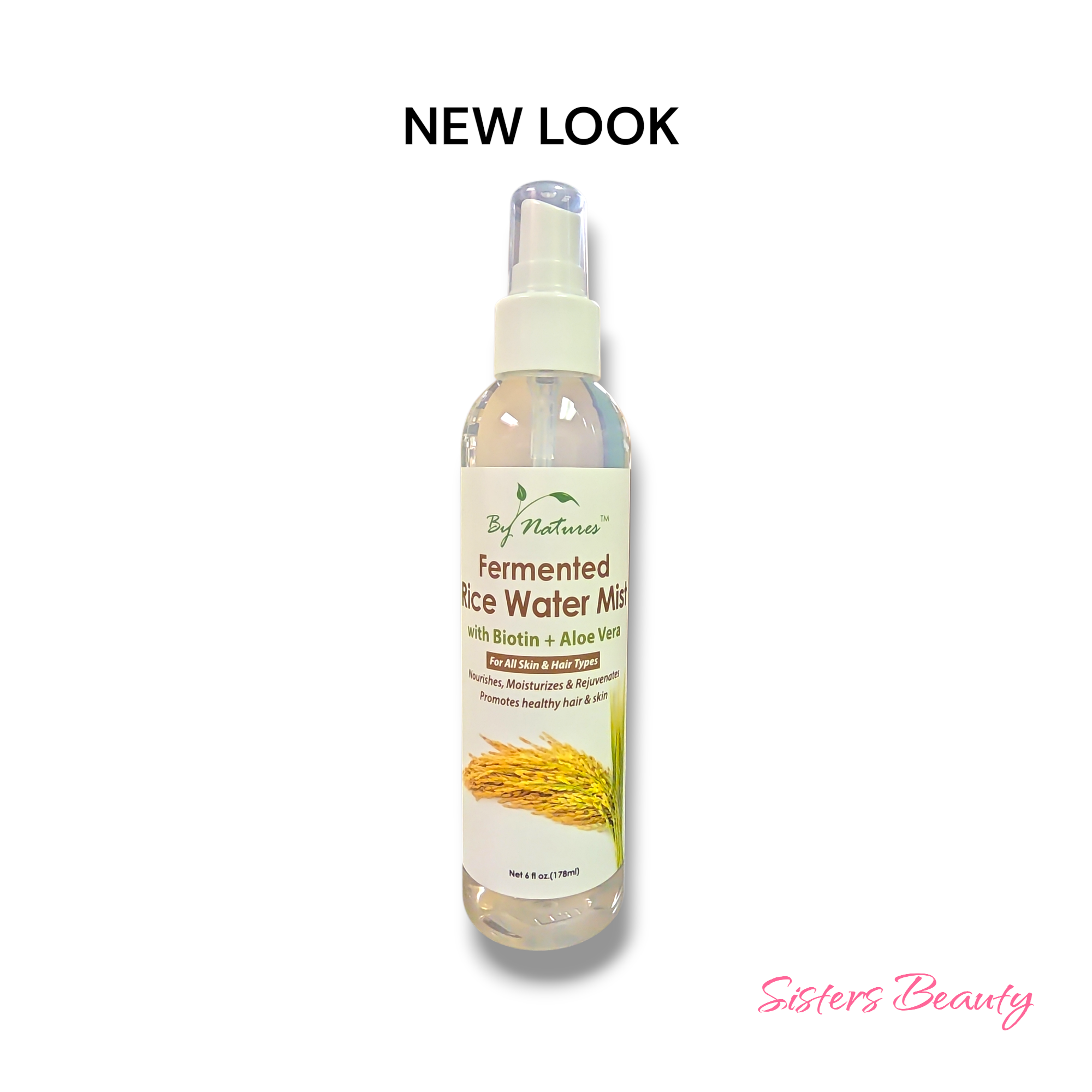 By Natures Fermented Rice Water Mist With Biotin + Aloe Vera 6oz – Super  Sisters Beauty