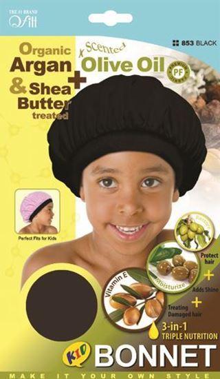 Qfitt Organic Argan & Shea Butter + Olive Oil Kid Bonnet #853 Black