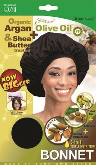 Qfitt Organic Argan & Shea Butter + Olive Oil Bonnet #827 Black