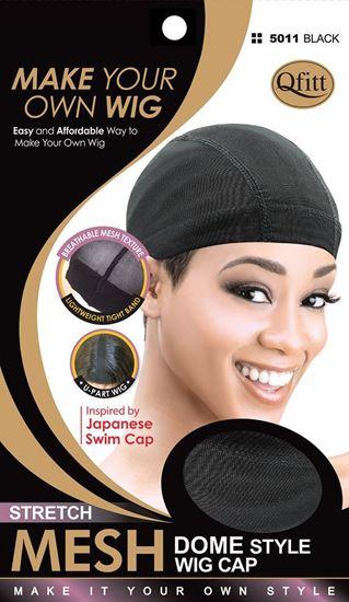 Qfitt Stretch Mesh Dome Style Wig Cap #5011 Black