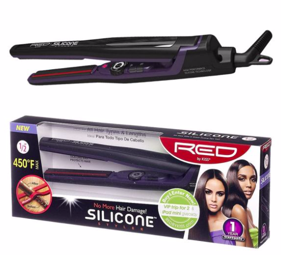 Red by Kiss Silicone Styler 1/2" Flat Iron FIS050