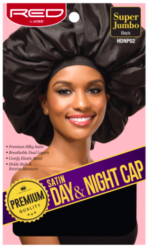 Red by Kiss Super Jumbo Satin Day&Night Cap #HDNP02 Black