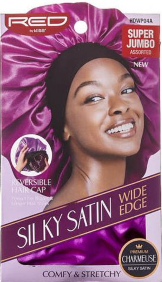 Red by Kiss Super Jumbo Silky Satin Wide Edge Cap #HDWP04A Assorted