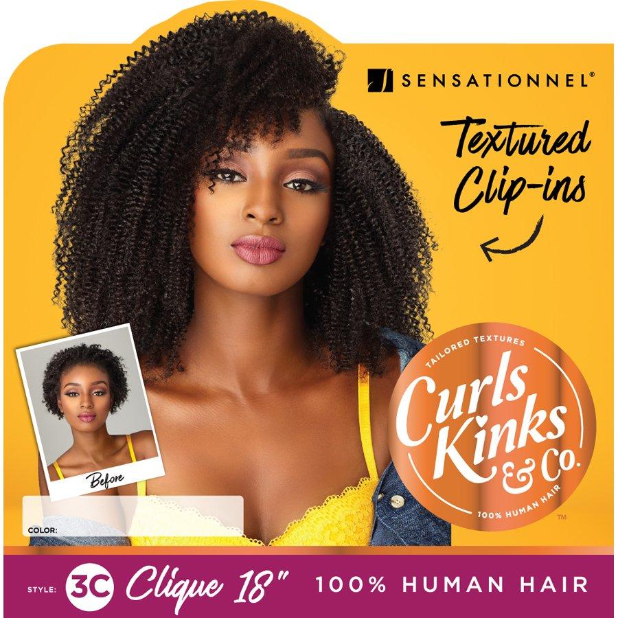 Sensationnel Curls Kinks & Co 100% Human Hair Clip On 9 Pcs - HH 3C CLIQUE