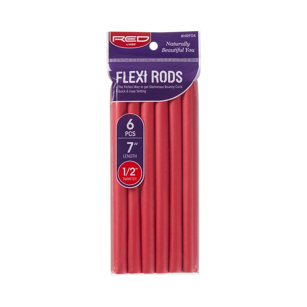 Red by Kiss Flexi Rods 6pcs 7",1/2" Red #HRF04