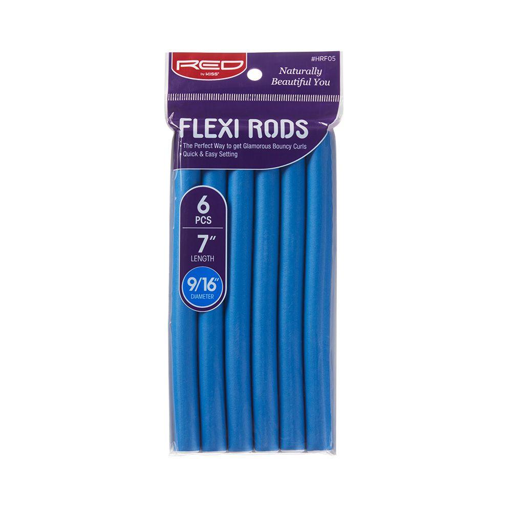 Red by Kiss Flexi Rods 6pcs 7",9/16" Blue #HRF05