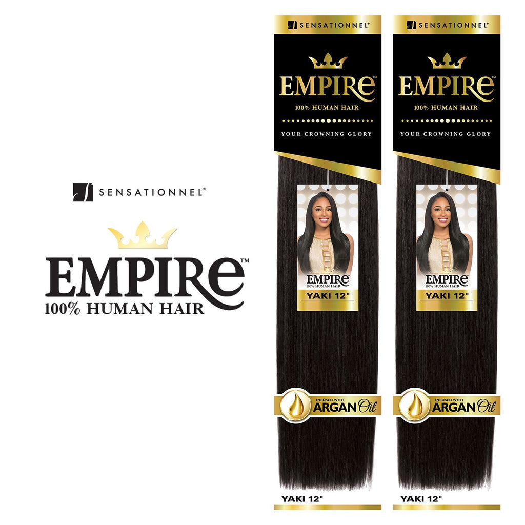 2 PACK DEAL - Sensationnel Human Hair Weave Empire Yaki Weaving 10"