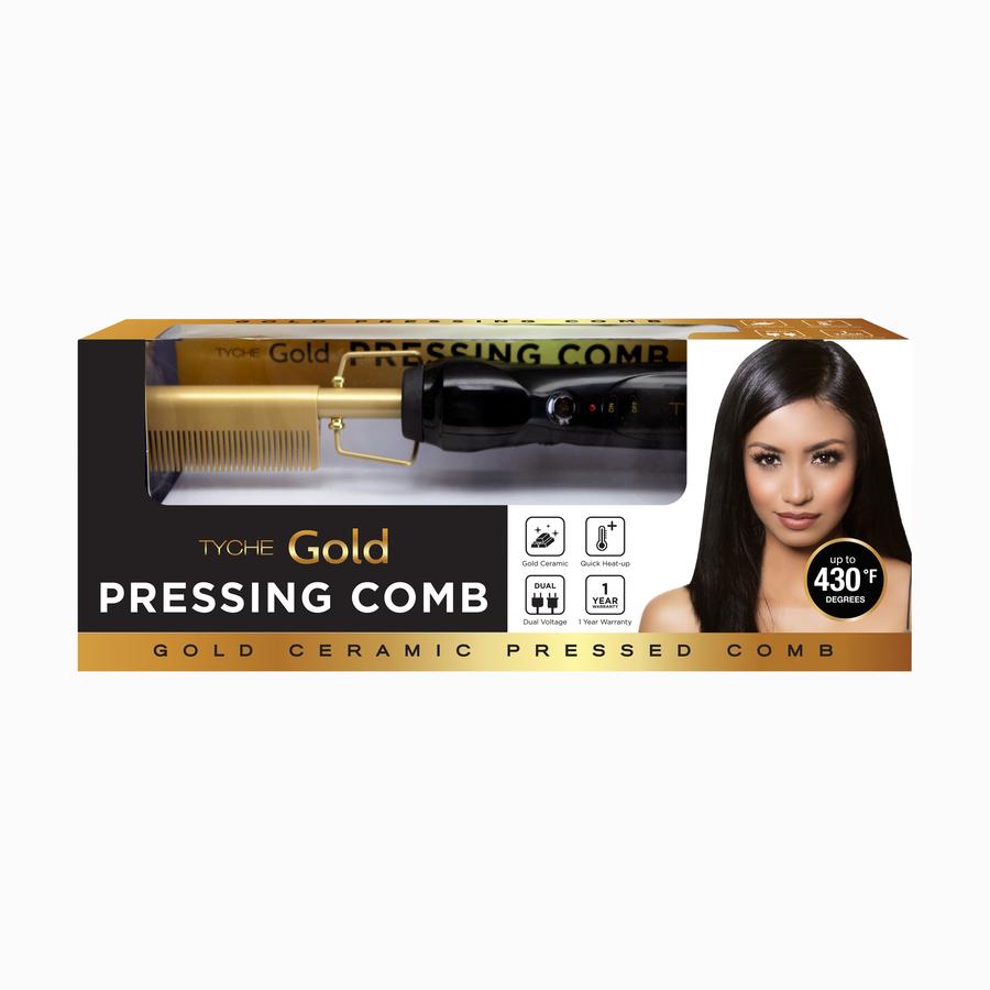 Nicka K New York Tyche Gold Pressing Comb #HZPC01