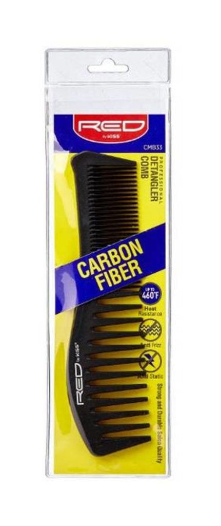 Red by Kiss Professional Carbon Fiber Detangler Comb #CMB33