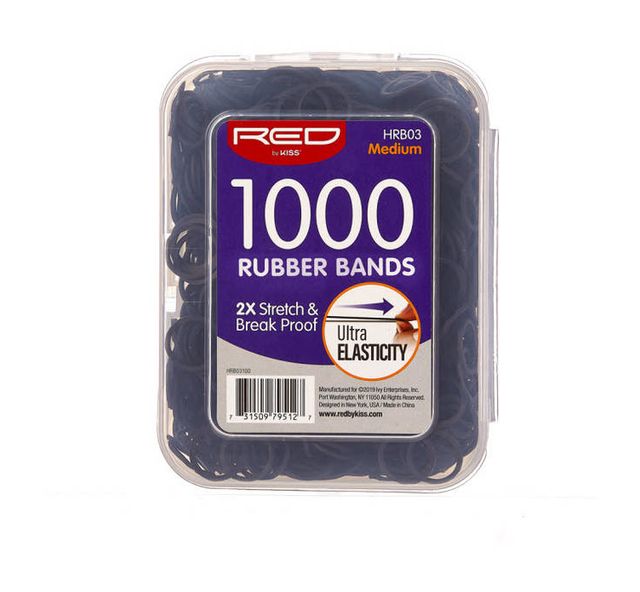 Red by Kiss 1000 Medium Rubber Bands #HRB03