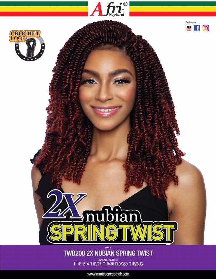 Afri-Naptural Crochet Hair 2X Nubian Spring Twist 12"