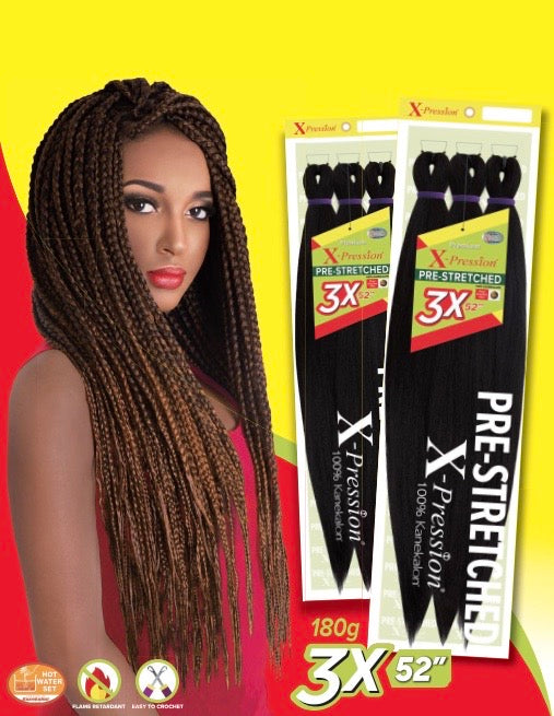 X-Pression: 3X Ultra Pre-Stretched Braid 72 Braiding Hair – Beauty Depot  O-Store
