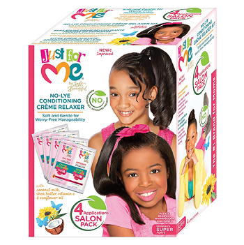 Just For Me No-Lye Conditioning Crème Relaxer 4 App Kit - Super