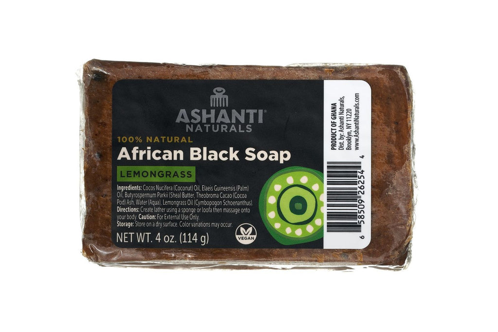 Ashanti Naturals 100% Natural African Black Soap 4oz - Lemongrass