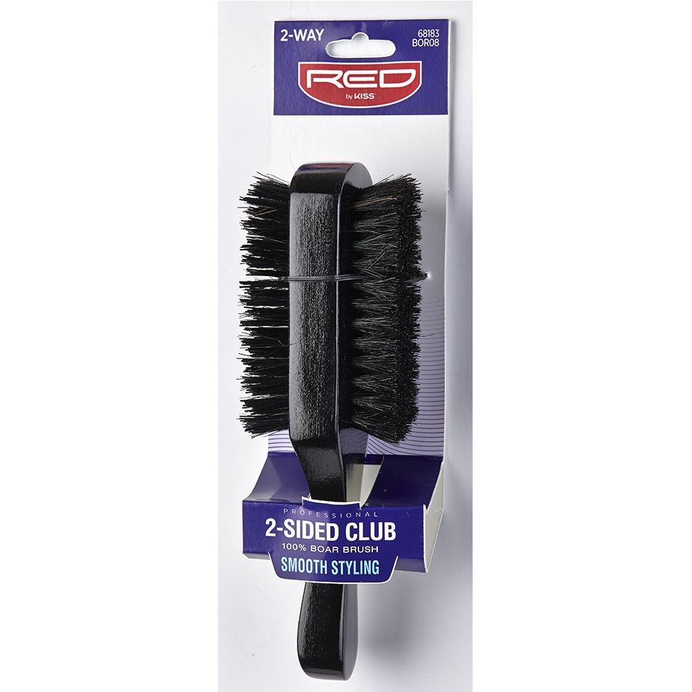 Red by Kiss Professional 2-Sided Club 100% Boar Brush #BOR08
