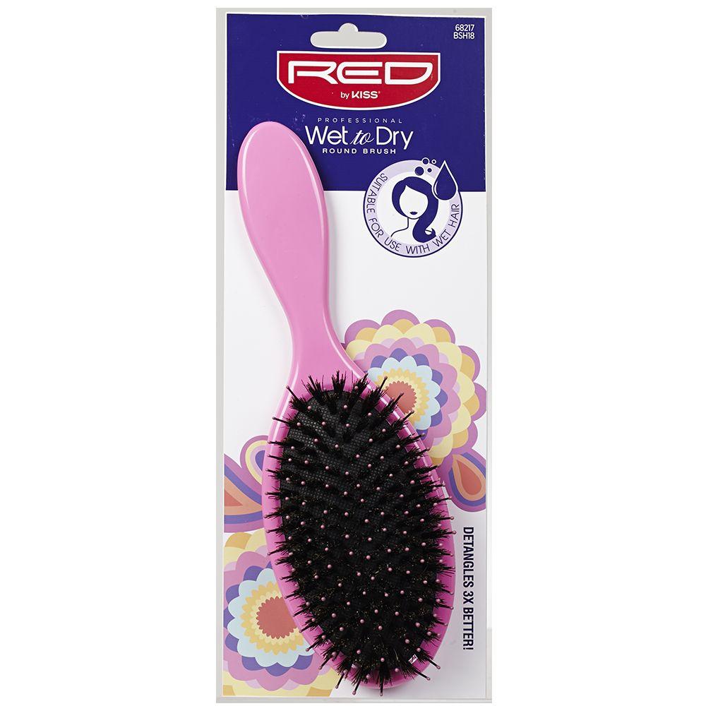 Red by Kiss PROFESSIONAL Boar Wet to Dry Round Brush #68217 BSH18