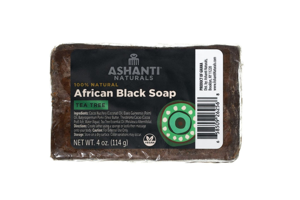 Ashanti Naturals 100% Natural African Black Soap 4oz - Tea Tree