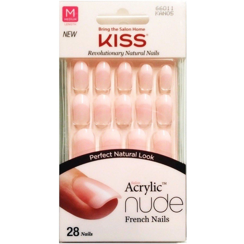 KISS Salon Acrylic French Nude 28 Nails - Medium Length #KAN05